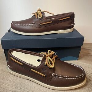 Sperry Men's Dark Brown Leather Boat Shoes